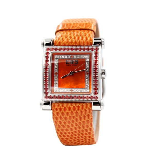 Orange Sapphire Diamond 1.73 Ct Luxury Watch main image 6